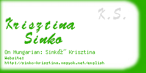 krisztina sinko business card